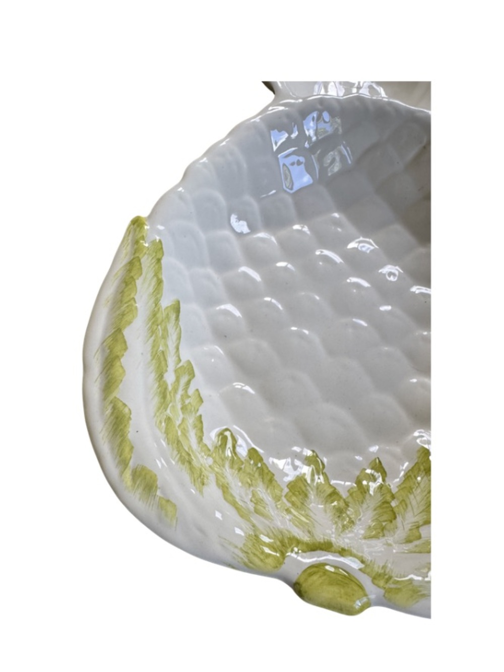 Vintage Textured Pineapple shaped Ceramic Plate - made in Italy